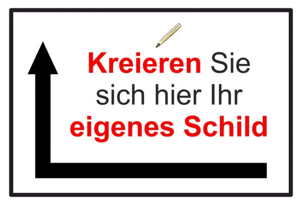 Schild selbst gestalten | Querformat | Eckpfeil links